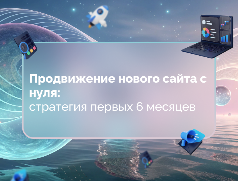 Изображение для статьи Продвижение нового сайта с нуля: стратегия первых 6 месяцев